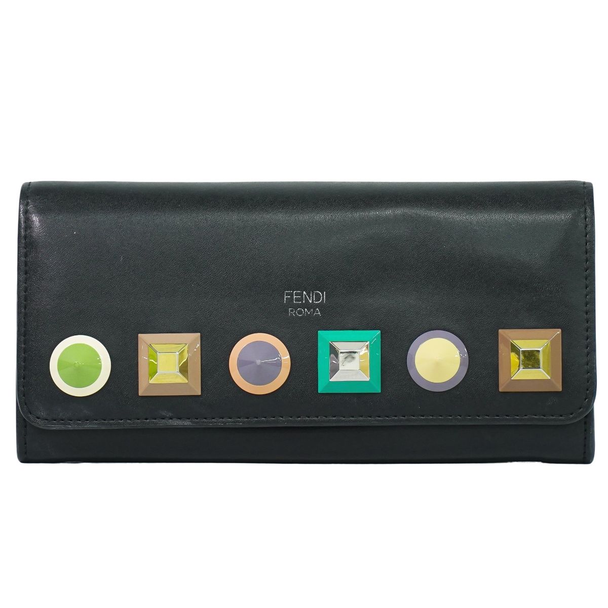 【レア極美品】FENDI フェンディー モンスター長財布 レザーウォレット 極上美品】FENDI⭐フェンディ【モンスター】ブラック 長財布