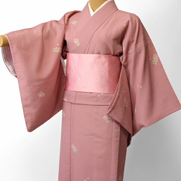 【レンタル】〔着物 レンタル〕単衣 レンタル(初夏・初秋用/女性用レディース単衣セット)「Sサイズ」ピンク・源氏香 (3002)|レンタル着物 みやこもん