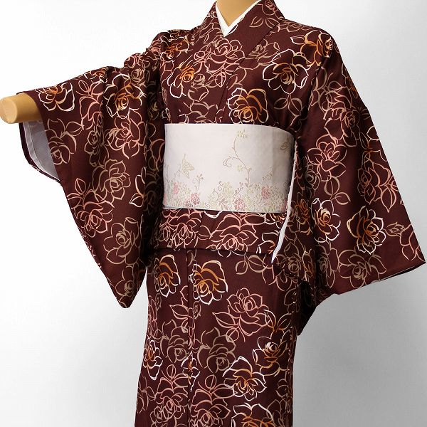 【レンタル】宅配レンタル 単衣着物セット「Mサイズ」(初夏・初秋用／女性用レディース単衣) (3019)