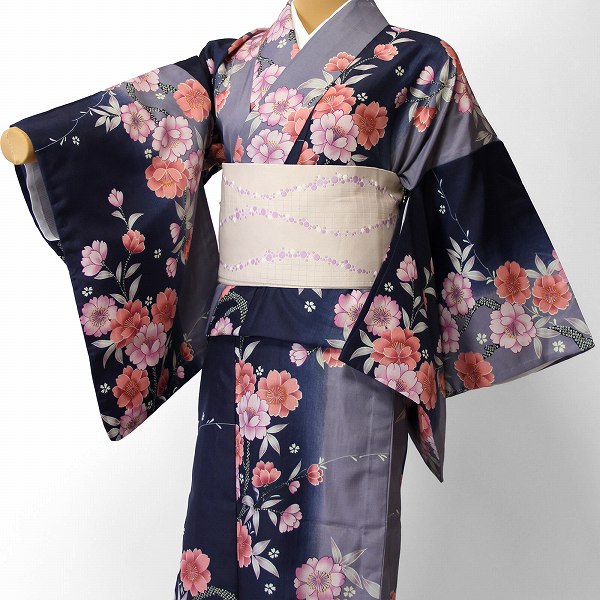 【レンタル】宅配レンタル 単衣着物セット「Lサイズ」RYOKO KIKUCHI(初夏・初秋用／女性用レディース単衣) (3032)