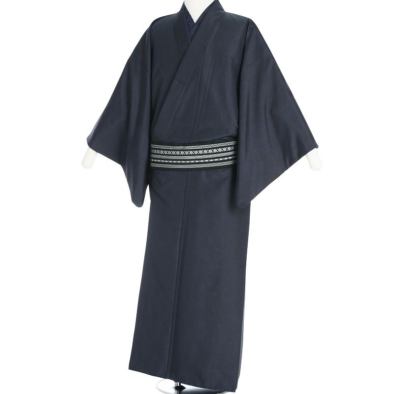 着物レンタル男メンズ「Sサイズ」濃紺ぼかし・茶ワニ革(春秋冬用/袷)七五三撮影衣装の画像2