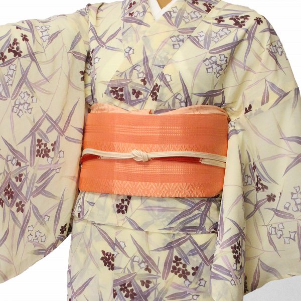 楽天市場 レンタル 夏用 名古屋帯 夏物 博多献上 レンタル アップグレード 帯揚げ 帯締め セット オレンジ 絽 夏物 単衣向き 着物レンタル オプション お太鼓 宅配レンタル ワンタッチ帯 盛夏用 女性用レディース 返却送料無料 レンタル