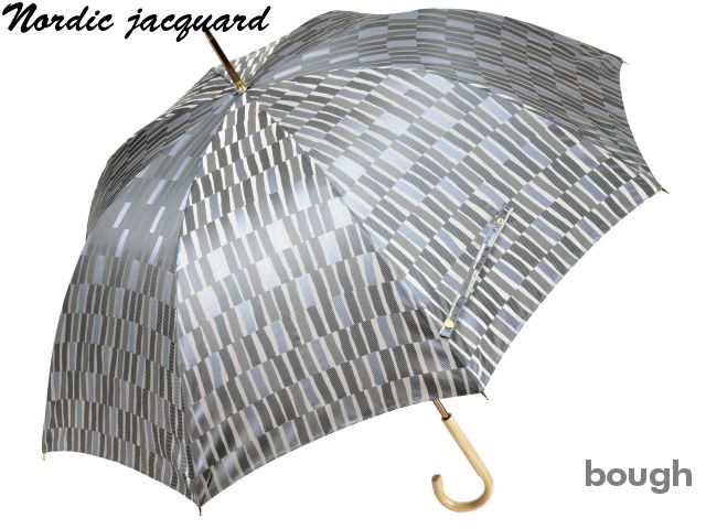 傘 レディース 長傘 槙田商店 ノルディック ジャガード 8本骨 雨傘 Bough/大枝(グレー) おしゃれ 甲州織 北欧デザイン 日本製 女|傘とこだわり雑貨の店ホビーマート