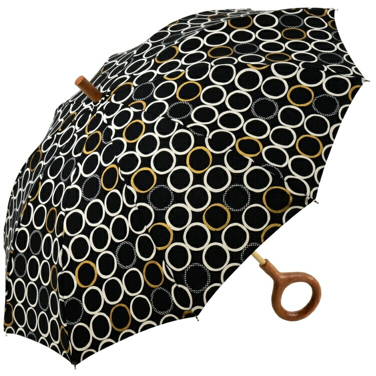 日時指定 晴雨兼用 長傘 彩 Irodori Uvカット ドット柄 綿麻混 木彫り リング 手元 日本製 10本骨 親骨47cm レディース Uvケア おしゃれ ブランド Made In Japan 婦人 女 Fucoa Cl
