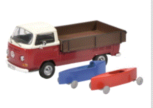1/43 VW T2a Westfalia-Pritsche ソープボックス　2台付 【Schuco/シュコー】【450333800】【4007864033386】