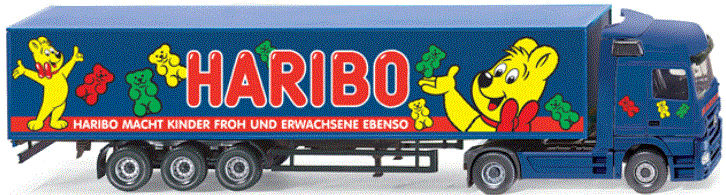 1/87 Koffersattelzug (MB Actros) "Haribo" 053815 053815【WIKING/ヴィーキング】【4006190538152】｜hobbyshop KUME