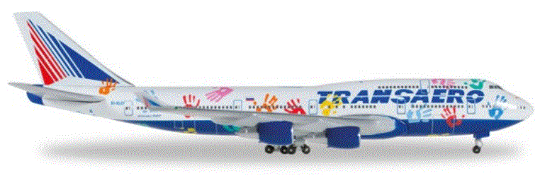 1/400  トランスアエロ航空　Ｂ７４７－４００　チャイルド・メディカル～ ジェイソンチュチュ 46cm オリジナル ボーイング 747 メタル