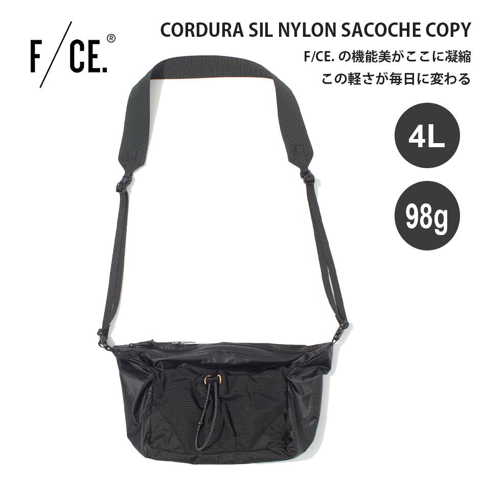 【30日最大P19倍】F/CE. エフシーイー コーデュラシルナイロンサコッシュ FCR34251B0001 ショルダーバッグ サコッシュ 軽量 撥水 耐水 4L 旅行 アウトドア デイリー CORDURA SIL NYLON SACOCHE (260408)｜AUTUMN GARAGE
