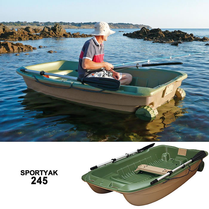 楽天市場 西濃運輸営業所止め 3人乗りボート Sportyak245 Green Boat キャンセル 代引き不可 レジャーボート バス釣り ボート ドーリー 2馬力 免許不要 Bicsport Hood楽天市場店