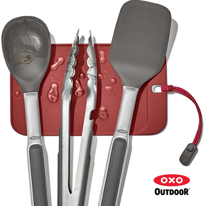 【最大P28倍マラソン】オクソー アウトドア クッキングツールセット (9108900) OXO OUTDOOR 4-PIECE CAMP STOVE COOKING SET シリコン スプーン ターナー トング [230424]【SPS2603】