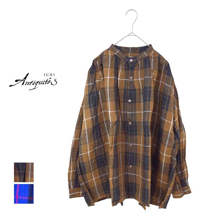 【18日最大P21倍】イチアンティークス シャツ レディース ichi antiquites 1000604 LINEN TARTAN SHIRT タータンチェック (241129)