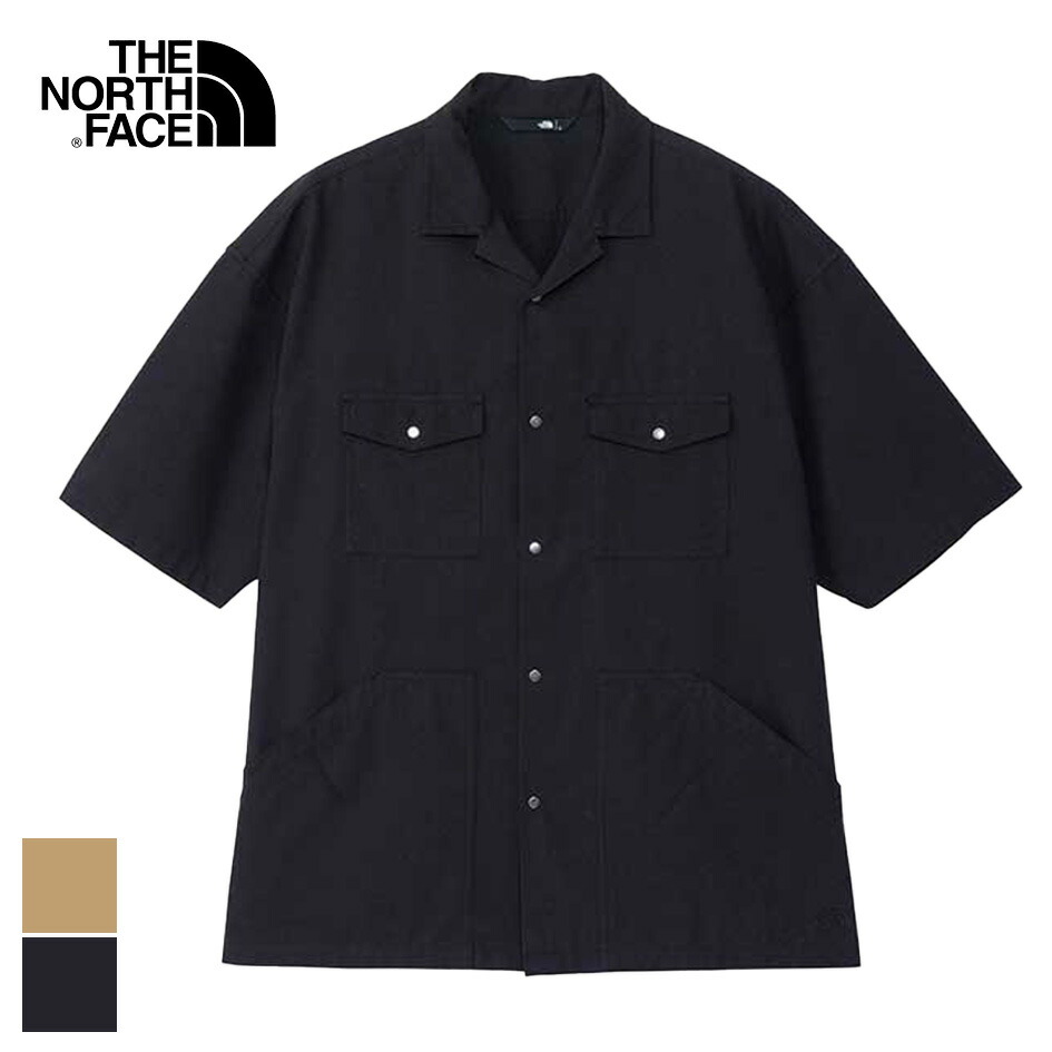 【最大P29倍マラソン】ザ・ノース・フェイス シャツ 半袖 メンズ THE NORTH FACE NR22431 S/S UTILITY SHIRT ブラック 開襟シャツ ユーティリティシャツ 接触冷感 UVケア 紫外線カット ゆったり カジュアル M / L / XL メール便 ノースフェイス (250126)
