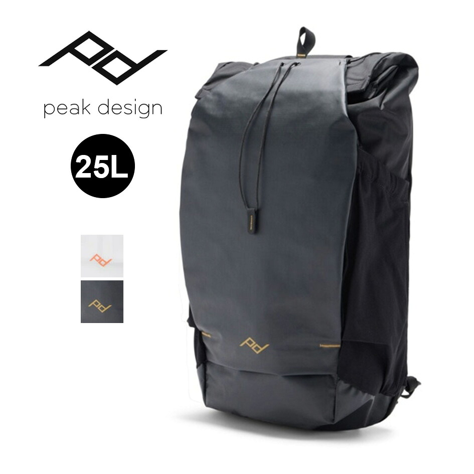 【最大P38倍マラソン】ピークデザイン アウトドア バックパック カメラバッグ 25L フレームレス 軽量 大容量 ロールトップ拡張 Peak Design Outdoor Backpack 25L BABP-25-BK-1 カメラ対応 リサイクルナイロン採用 アウトドア キャンプ
