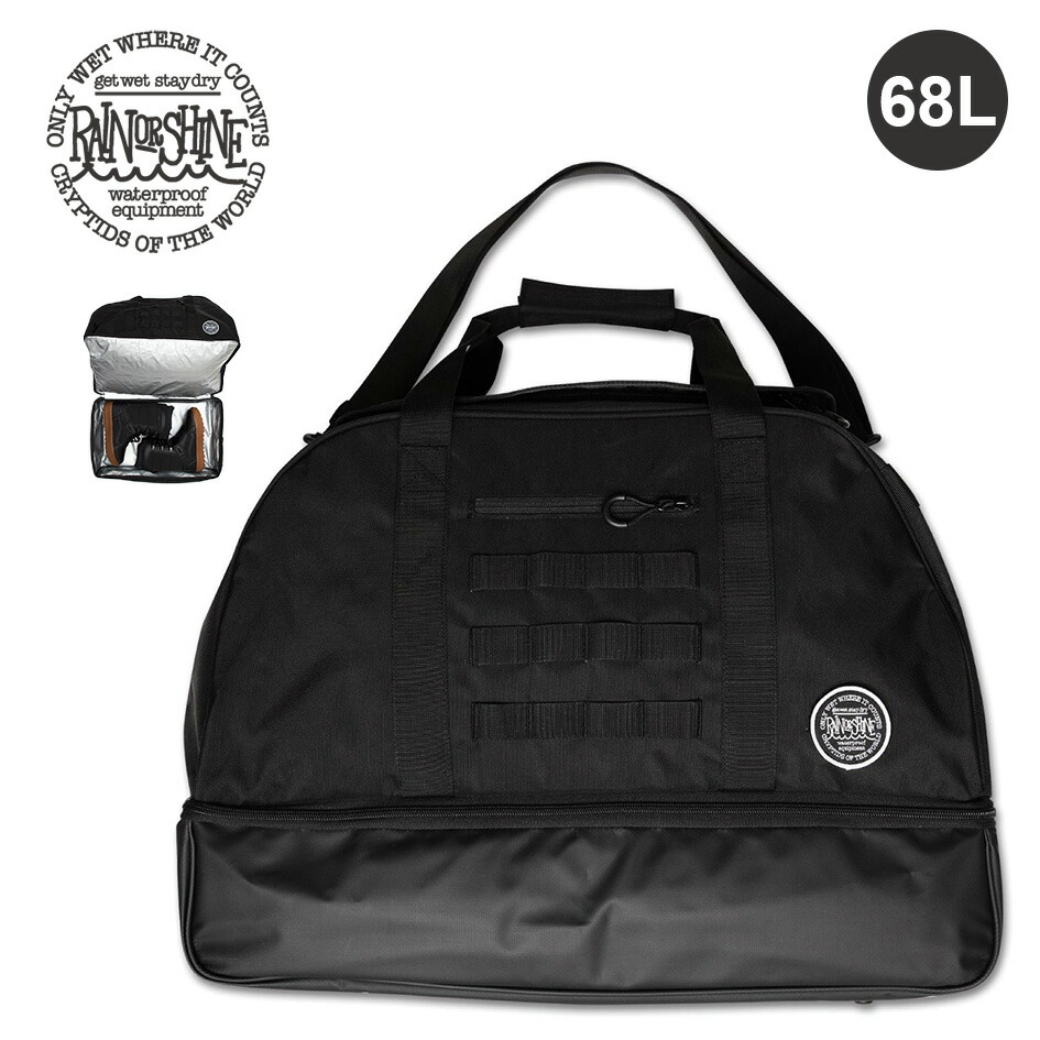 【30日最大P19倍】レインオアシャイン RAIN OR SHINE トラベルボストンバッグ 68L 大容量 スノーボード ブーツ収納対応 2気室構造 PVCターポリン 防水 汚れ物分離 モール対応 トリップバッグ トラベル 旅行 ブーツウェアギアを一括収納 雪山遠征｜AUTUMN GARAGE
