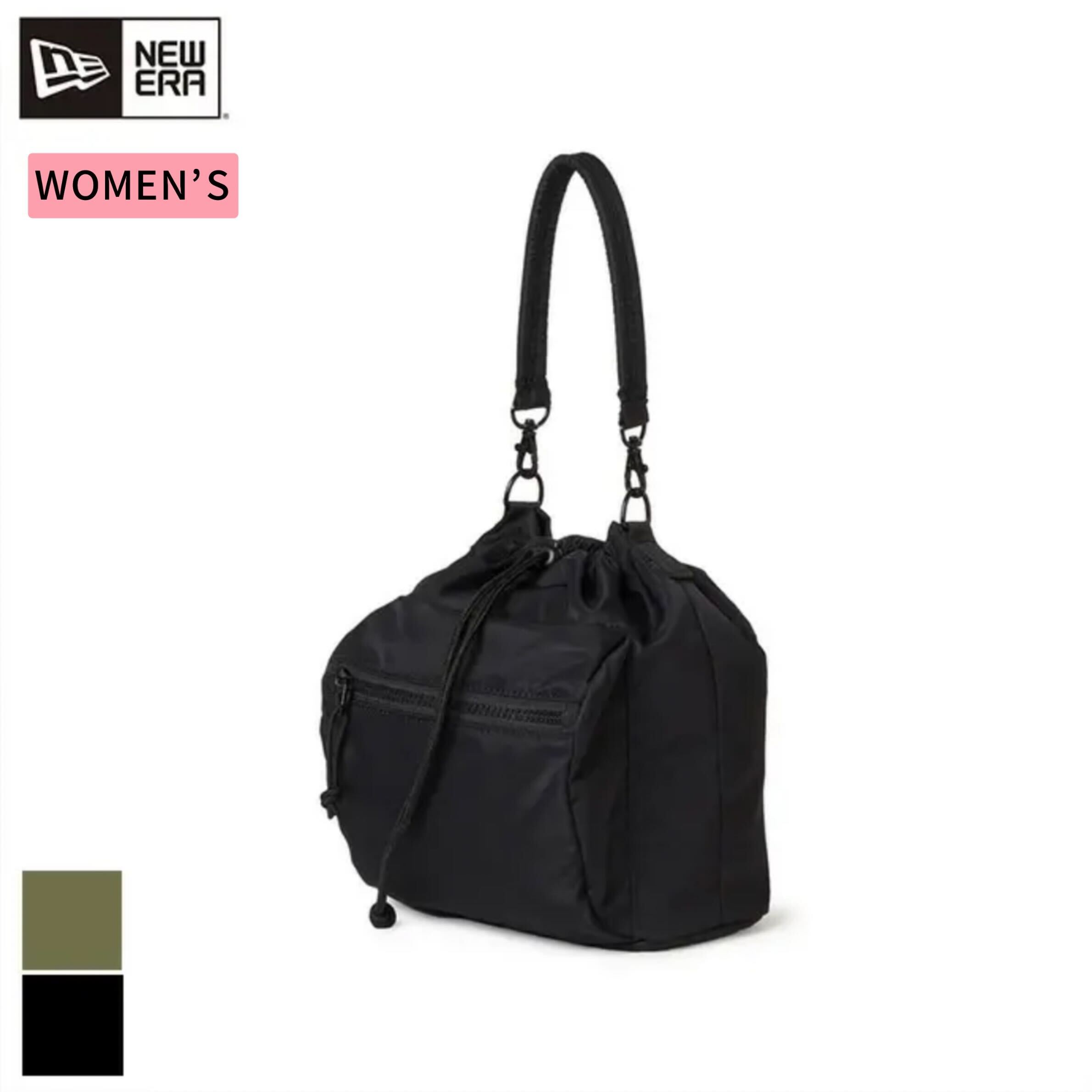 【10日最大P19倍】ニューエラ ショルダーバッグ レディース NEWERA 2WAY DRAWSTRING POUCH NYLON TWL WAY ドローストリング ポーチ 3L 巾着バッグ ナイロンツイル ブラック グリーン 軽量 コンパクト ショルダー兼用 ユニセックス 14392362 (2502)