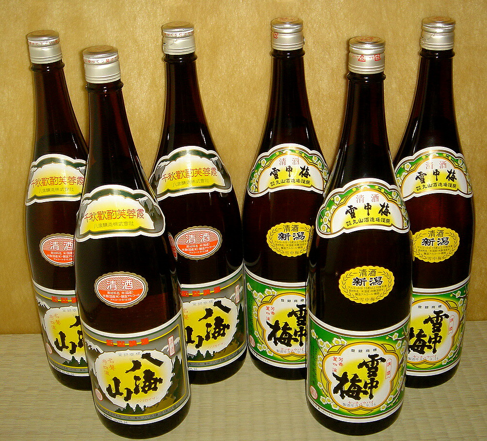 無料 日本酒 新潟県の地酒 八海山 清酒 1800ml3本 雪中梅 6本セット ...