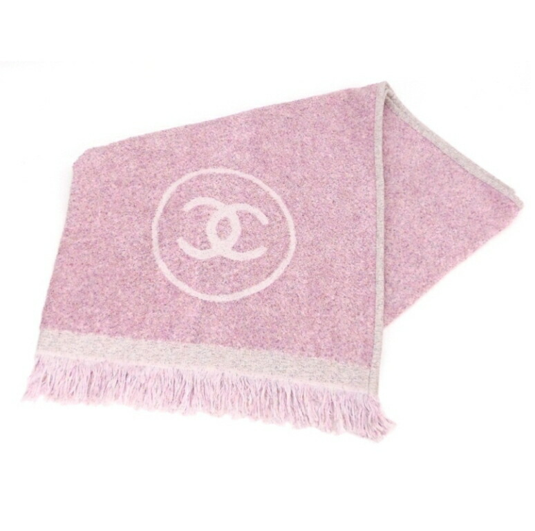 CHANEL ブランケット　中古 楽天市場】シャネル ブランケット ブラック グレー ウール94％ シルク6