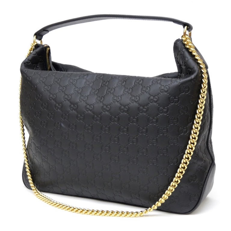 【美品】オールドグッチ　ショルダーバッグ　チェーン　ターンロック　レザー　黒 美品】オールドグッチ ショルダーバッグ チェーン ターンロック