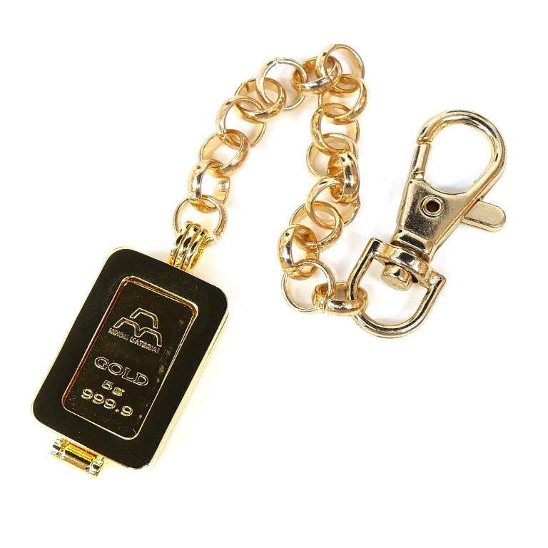 日本マテリアル 純金インゴット 5g バッグチャーム ゴールドバー ingot 24金 金メッキ枠 【中古】(71249)｜堀田商事質店　店
