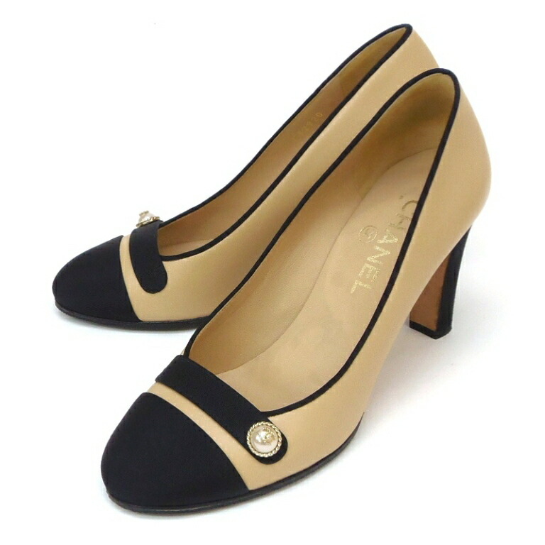 楽天市場】【シャネル】Chanel パールヒール パンプス ミュール