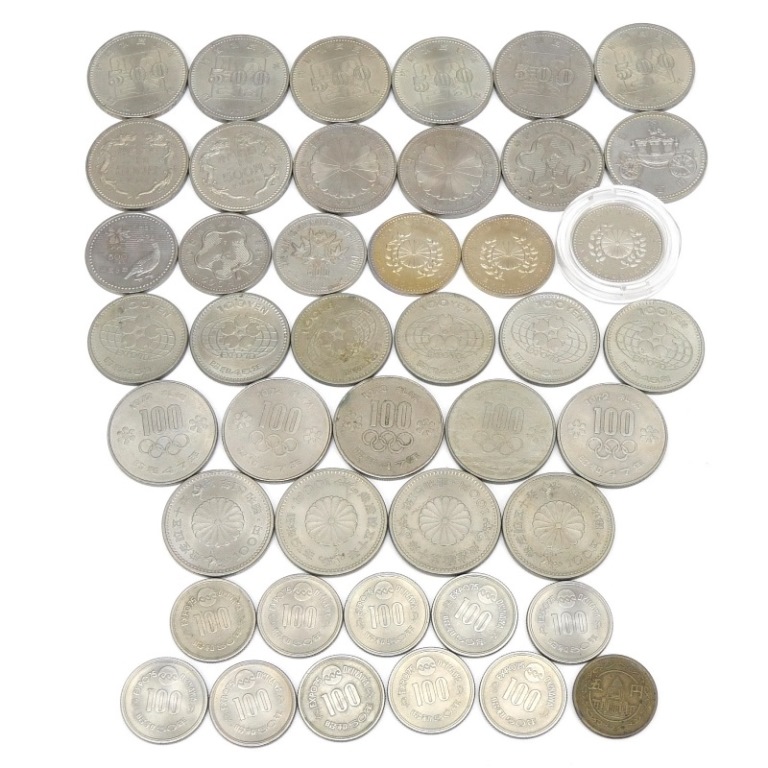 記念硬貨・旧硬貨いろいろ 44枚セット 14種類 11505円分 記念貨幣 【中古】(64498)