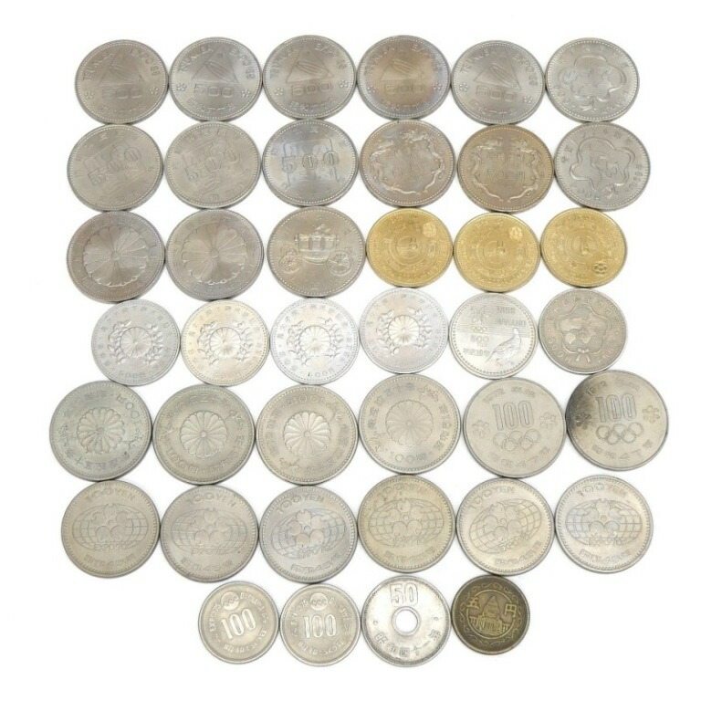 旧貨幣コレクション 22枚セット 楽天市場】記念硬貨・旧硬貨いろいろ 40枚セット 7種類 9500円分