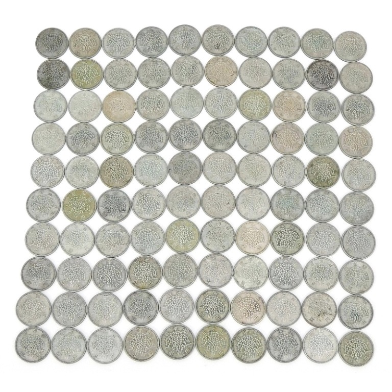 旧硬貨 記念硬貨 100円銀貨 100枚セット 稲穂 記念貨幣 【中古】(70568)｜堀田商事質店　店