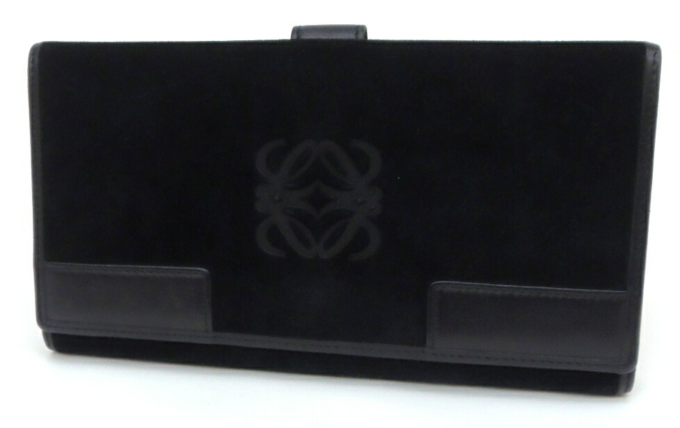 ﾛｴﾍﾞ LOEWE 長財布 ｱﾅｸﾞﾗﾑ 黒 ﾚｻﾞｰ&times;ｽｴｰﾄﾞ 【中古】(60893)｜堀田商事質店　店 30,030円