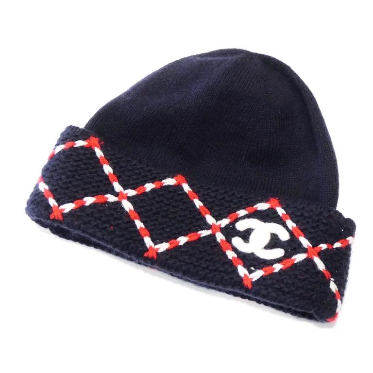 シャネル CHANEL 編み物帽 ココマーク 米国海軍 【中古】(70648)
