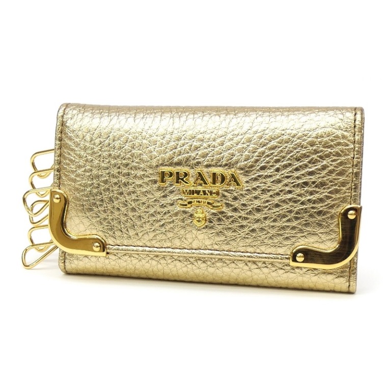 箱付 PRADA 6連 キーケース ゴールド金具 1M0222 ターコイズ 箱付 PRADA 6連 キーケース ゴールド金具 1M0222 ターコイズ 箱付