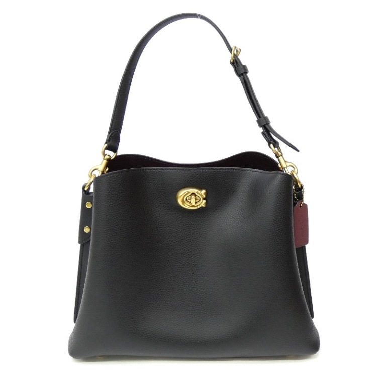 コーチ COACH ウィロウ ショルダー バッグ C2621 黒 レザー 【中古】(70326)