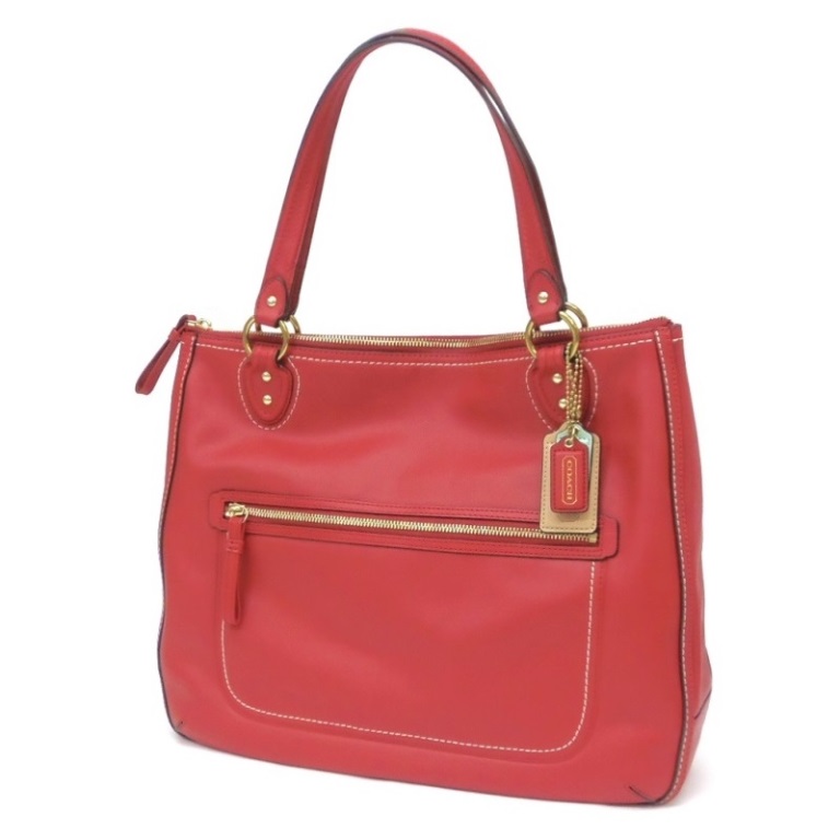COACH バッグ トートバッグ 鞄 ハンドバッグ PVC レザー 革 中古 COACH コーチ ハンドバッグ トートバッグ レザー 赤 F21626 /TK