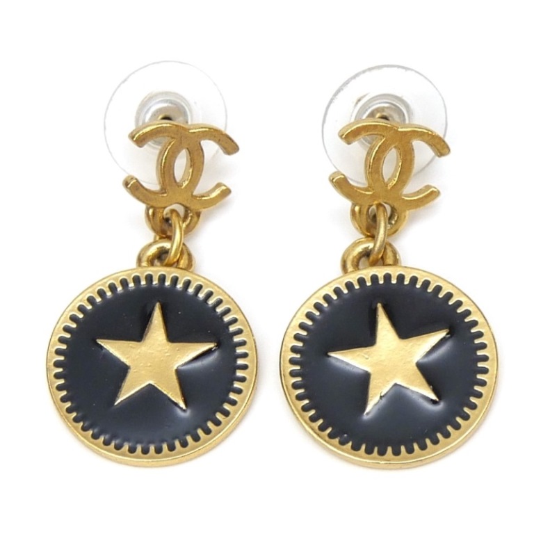 CHANEL 星型ピアス 金色メッキ CHANEL シャネル スター ピアス 星型 ココマーク ゴールド 17C
