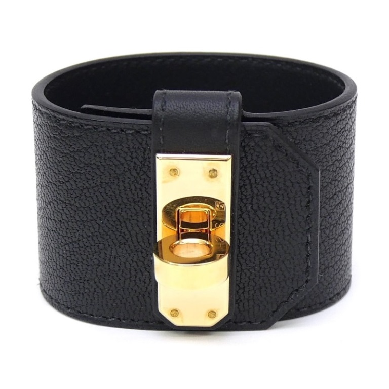 エルメス HERMES ケリーツイストGM レザーブレスレット PG金具 B刻印 黒 【中古】(67771)|堀田商事質店 店