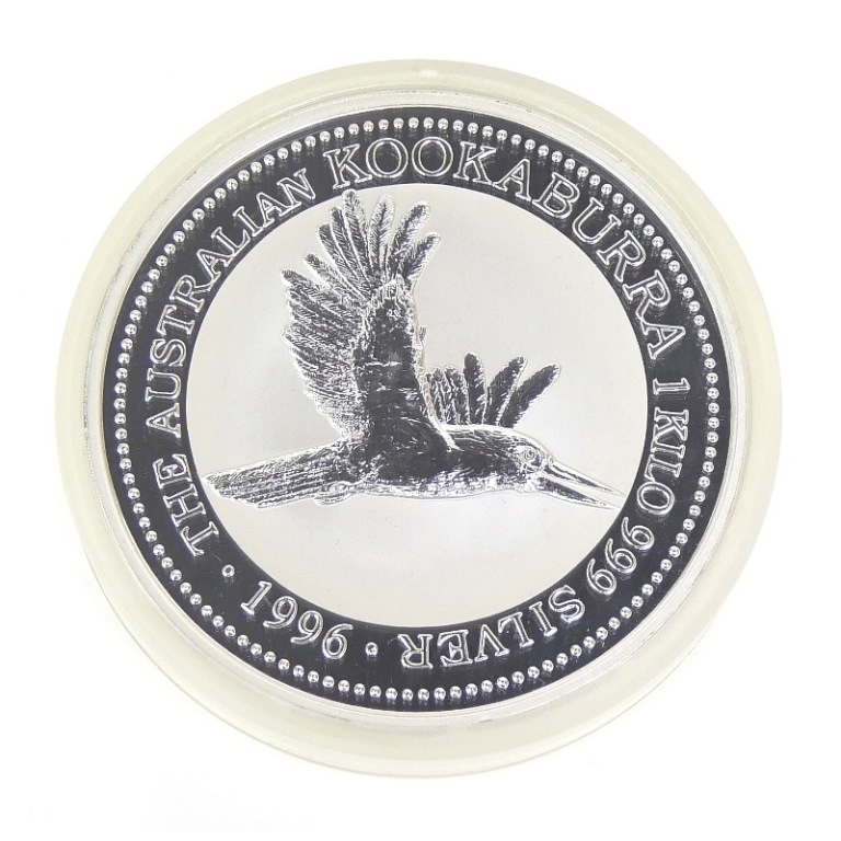 オーストラリア 30ドル銀貨 クッカバラ カワセミ 1996年 1kg 【中古】(67786)
