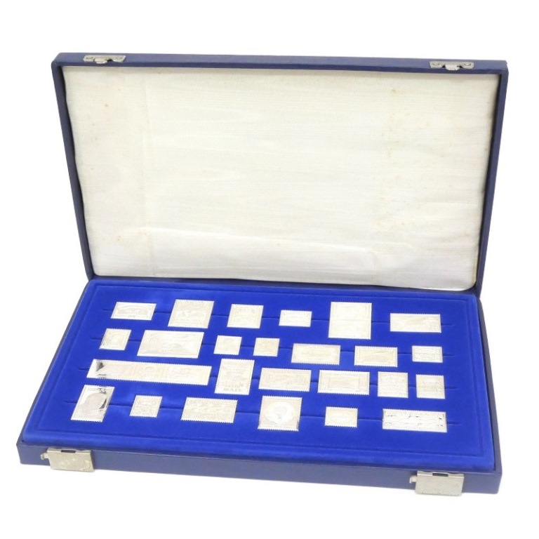 ▲世界の切手コレクションアルバムBOX フランクリンミント 世界の切手コレクションアルバムBOX 1980年代 フランクリン切手