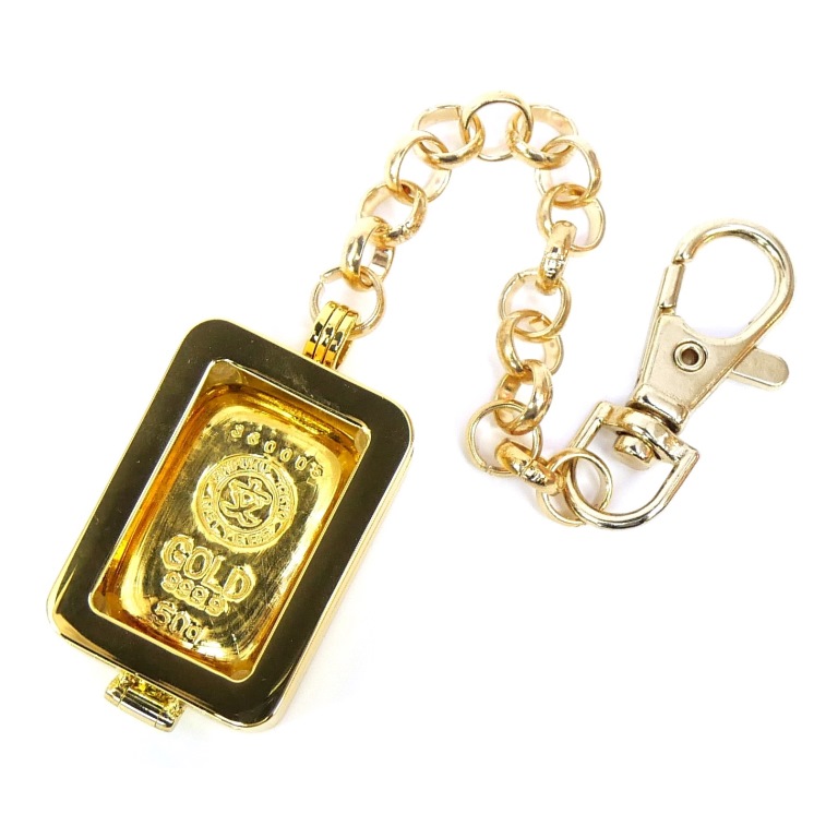 石福金属興業 純金インゴット 50g キーチェーン付きペンダントトップ ゴールドバー ingot 24金 【中古】(70014)