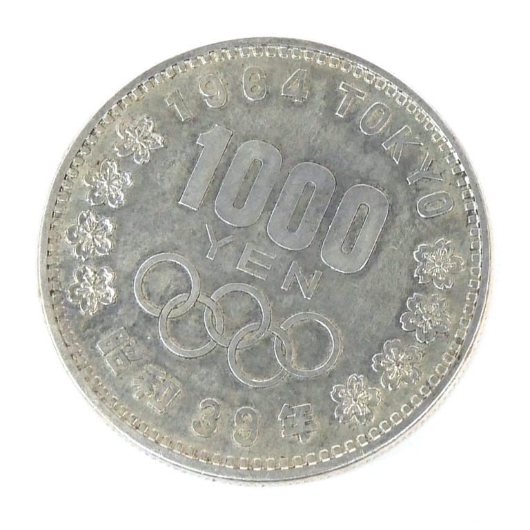 昭和39年 東京オリンピック 1000円銀貨 TOKYO 並品 記念貨幣 記念硬貨 記念