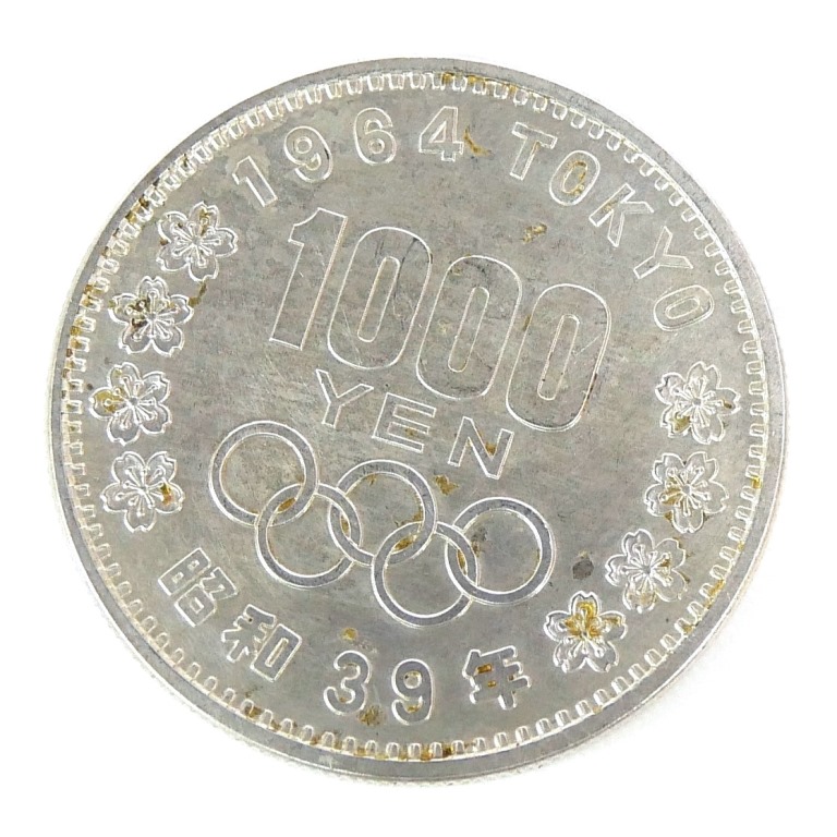 昭和39年 東京オリンピック 1000円銀貨 TOKYO 並品 記念貨幣 記念硬貨 記念銀貨 1964年 【中古】(70058)