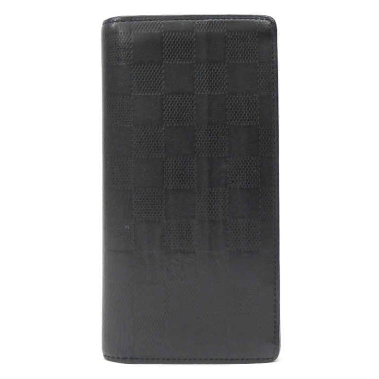 ルイ・ヴィトン LOUISVUITTON 長紙入れ ポルトフォイユ ブラザ N63010 ダミエアンフィニ オニキス 【中古】(70094)