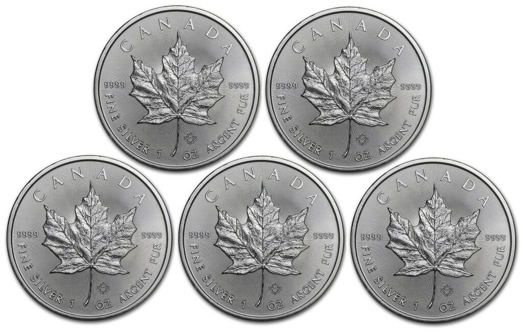 【2026年】メイプルリーフ銀貨 1oz 5枚セット クリアケース入り メープルリーフ銀貨 1オンス メイプル銀貨 カナダ王室造幣局発行 Silver Coin(70438)｜堀田商事質店　店 59,280円