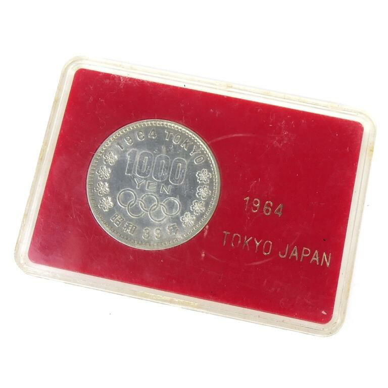 昭和39年 東京オリンピック 1000円銀貨 プラスチックケース入り TOKYO 並品 記念貨幣 記念硬貨 記念銀貨 1964年 【中古】(70467)｜堀田商事質店　店