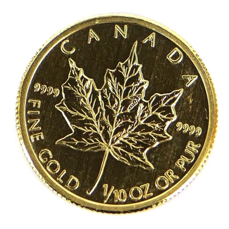 メイプルリーフ金貨 1/10oz 2010年 メープルリーフ金貨 1/10オンス 純金 コイン K24(70477)