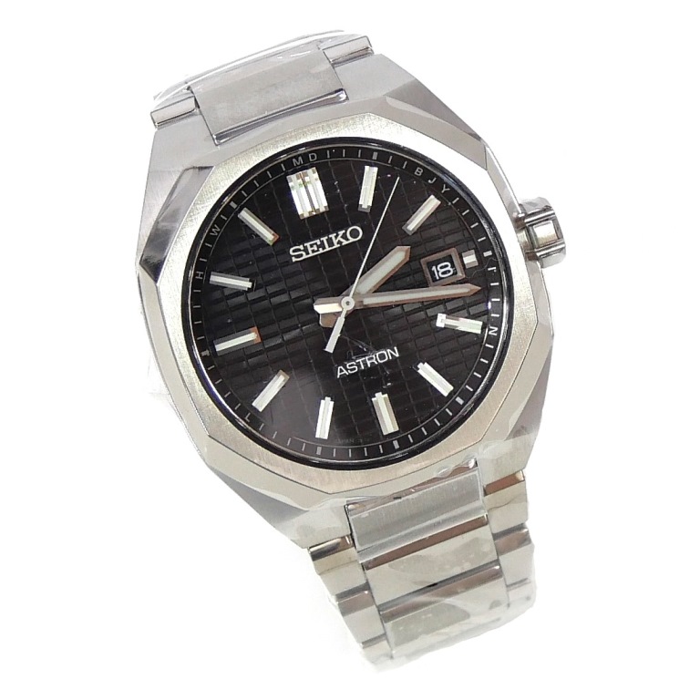 セイコー SEIKO アストロン ネクスター ソーラー電磁波 SBXY063 黒文字盤 チタン(70781)