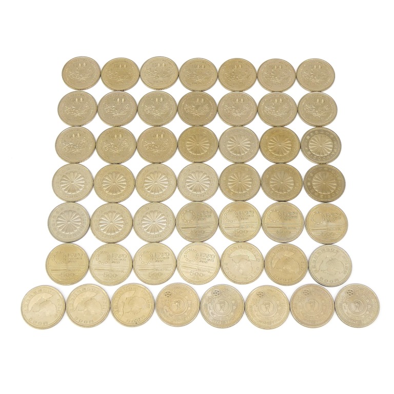 500円記念硬貨いろいろ 50枚セット 5種類 25000円分 記念貨幣 【中古】(71101)｜堀田商事質店　店