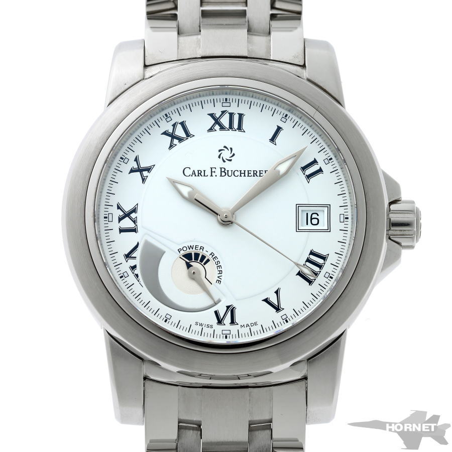 CARL F. BUCHERER カールF.ブヘラ パトラビ パワーリザーブ オートマチック 00.10616.08.21.21 ホワイト文字盤　SS 【中古】【時計】 2110496