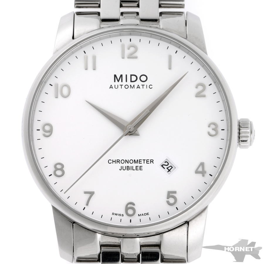 MIDO ミドー バロンチェッリ オートマチック M8690.4.11.1 ホワイト文字盤 SS 【中古】【時計】 2210301