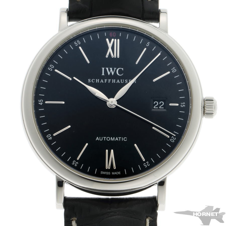 IWC インターナショナルウォッチカンパニー ポートフィノ 自動小銃 キロカロリー.35110 IW356502 黒いこと文字記号盤 SS 【中古】【時辰儀】 2210345