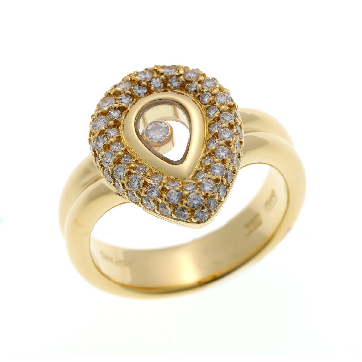 Chopard ショパール ハッピーダイヤモンド ペアシェイプ リング イエローゴールド 750YG 【中古】【ジュエリー】 2310149｜ホーネットイトウ質店支店 198,000円