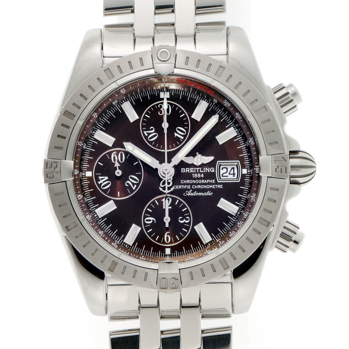 BREITLING ブライトリング クロノマット エボリューション オートマチック 日本限定 A156Q25PA / A13356 ブラウン文字盤　SS 【中古】【時計】 2310211